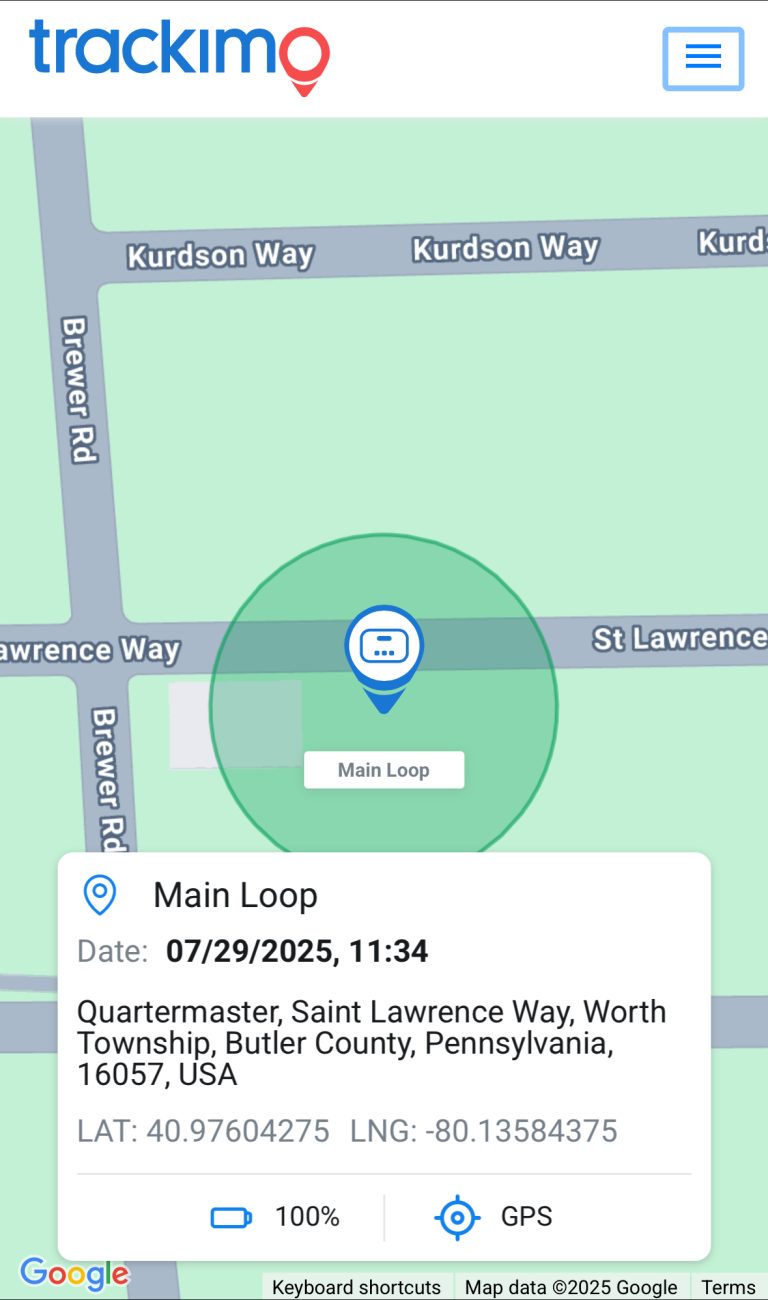 Sample image of bus-tracker map display from a cell phone.