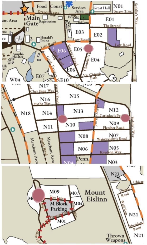 Zoomed in maps of road closure locations