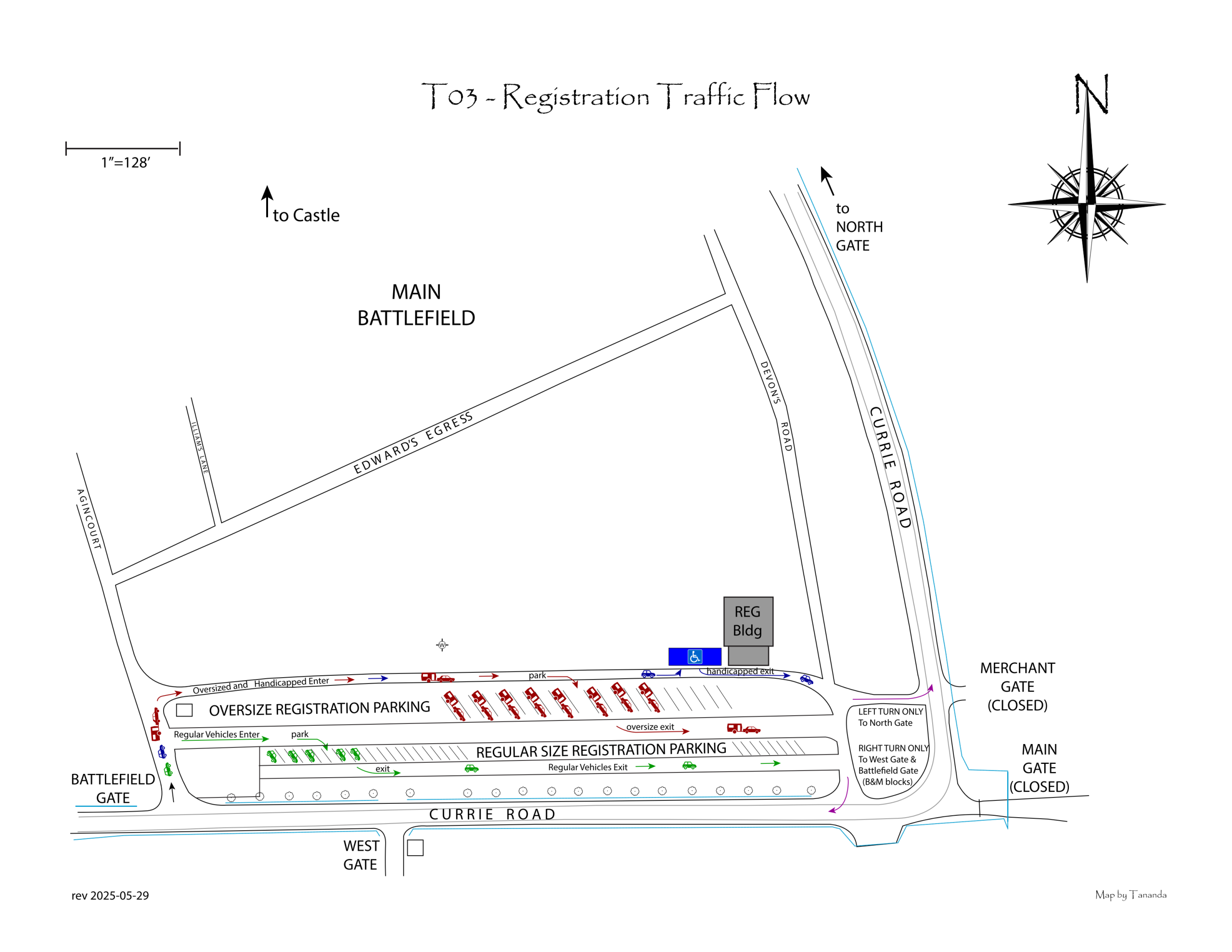 Pennsic Registration Traffic Flow Map