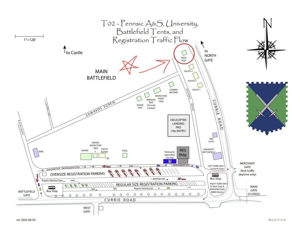 Map of where Siege Tent is located.